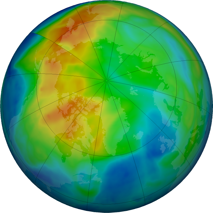 Arctic ozone map for 28 November 2016